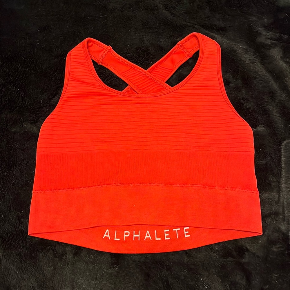 Red Alphalete Revival sports bra